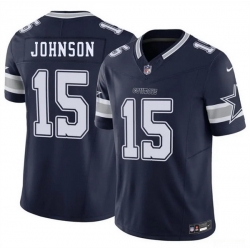 Men Dallas Cowboys  15 Tyler Johnson Navy 2026 F U S E Vapor Untouchable Limited Stitched Football Jersey