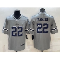 Men Dallas Cowboys 22 Emmitt Smith Grey Inverted Edition Stitched Jersey