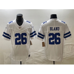 Men Dallas Cowboys 26 DaRon Bland White 2023 F U S E  Vapor Untouchable Limited Stitched Football Jersey