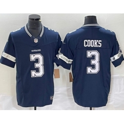 Men Dallas Cowboys #3 Brandin Cooks Blue Vapor Limited Stitched Jersey
