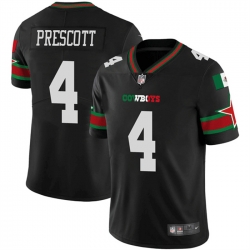 Men Dallas Cowboys 4 Dak Prescott Black Mexico Vapor Limited Stitched Football Jersey