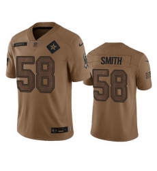 Men Dallas Cowboys 58 Mazi Smith 2023 Brown Salute To Service Limited Stitched Football Jersey