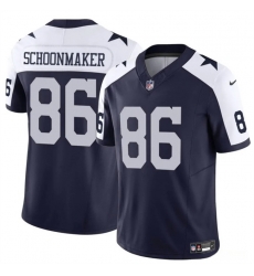 Men Dallas Cowboys 86 Luke Schoonmaker Navy White Thanksgiving Vapor Untouchable Limited Stitched Football Jersey