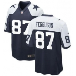 Men Dallas Cowboys 87 Jake Ferguson Navy vapor limited Stitched Jersey