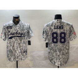 Men Dallas Cowboys 88 CeeDee Lamb 2024 Arctic Camo Salute To Service Stitched Baseball Jersey 3