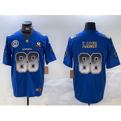 Men Dallas Cowboys 88 CeeDee Lamb Royal F U S E  With Established In 1960 Patch Stitched Football Jersey 1