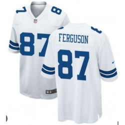 Men Dallas Cowboys Jake Ferguson White Stitched #87 NFL Stitched Jersey