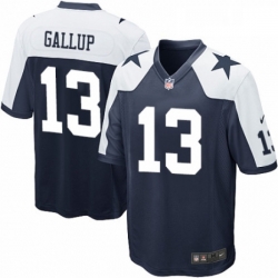 Mens Nike Dallas Cowboys 13 Michael Gallup Game Navy Blue Throwback Alternate NFL Jersey