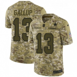 Mens Nike Dallas Cowboys 13 Michael Gallup Limited Camo 2018 Salute to Service NFL Jersey