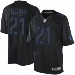 Mens Nike Dallas Cowboys 21 Ezekiel Elliott Limited Black Impact NFL Jersey