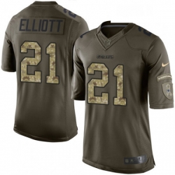 Mens Nike Dallas Cowboys 21 Ezekiel Elliott Limited Green Salute to Service NFL Jersey