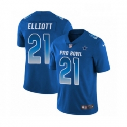 Mens Nike Dallas Cowboys 21 Ezekiel Elliott Limited Royal Blue NFC 2019 Pro Bowl NFL Jersey