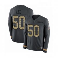 Mens Nike Dallas Cowboys 50 Sean Lee Limited Black Salute to Service Therma Long Sleeve NFL Jersey