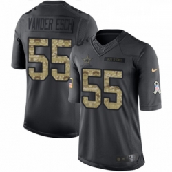 Mens Nike Dallas Cowboys 55 Leighton Vander Esch Limited Black 2016 Salute to Service NFL Jersey