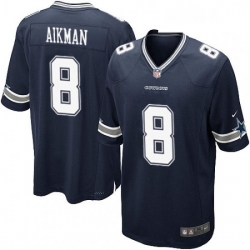 Mens Nike Dallas Cowboys 8 Troy Aikman Game Navy Blue Team Color NFL Jersey