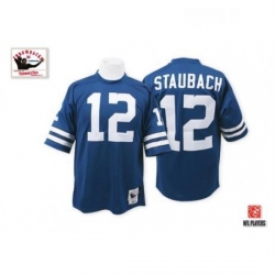 Mitchell and Ness Dallas Cowboys 12 Roger Staubach Authentic Navy Blue Throwback NFL Jersey