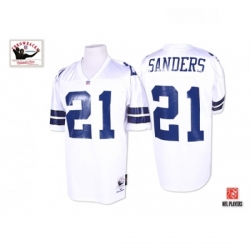 Mitchell and Ness Dallas Cowboys 21 Deion Sanders Authentic White 1995 Throwback NFL Jersey