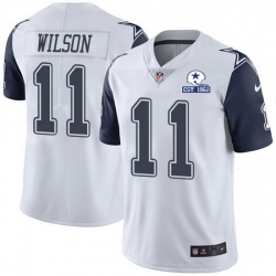 Nike Cowboys 11 Cedrick Wilson White Men Stitched With Established In 1960 Patch NFL Limited Rush Jersey