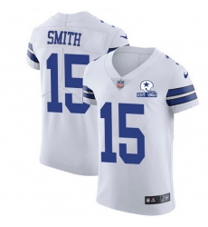 Nike Cowboys 15 Devin Smith White Men Stitched With Established In 1960 Patch NFL New Elite Jersey