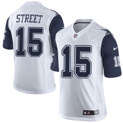 Nike Cowboys #15 Devin Street White Mens Stitched NFL Limited Rush Jerseys