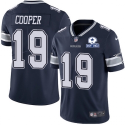 Nike Cowboys 19 Amari Cooper Navy Blue Team Color Men Stitched With Established In 1960 Patch NFL Vapor Untouchable Limited Jersey