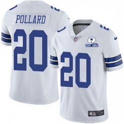 Nike Cowboys 20 Tony Pollard White Men Stitched With Established In 1960 Patch NFL Vapor Untouchable Limited Jersey