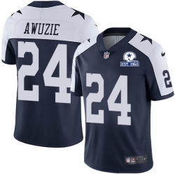 Nike Cowboys 24 Chidobe Awuzie Navy Blue Thanksgiving Men Stitched With Established In 1960 Patch NFL Vapor Untouchable Limited Throwback Jersey