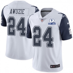 Nike Cowboys 24 Chidobe Awuzie White Men Stitched With Established In 1960 Patch NFL Limited Rush Jersey