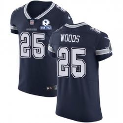 Nike Cowboys 25 Xavier Woods Navy Blue Team Color Men Stitched With Established In 1960 Patch NFL Vapor Untouchable Elite Jersey