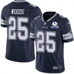 Nike Cowboys 25 Xavier Woods Navy Blue Team Color Men Stitched With Established In 1960 Patch NFL Vapor Untouchable Limited Jersey