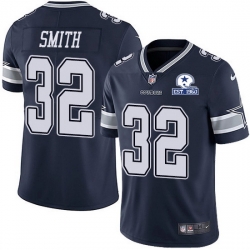 Nike Cowboys 32 Saivion Smith Navy Blue Team Color Men Stitched With Established In 1960 Patch NFL Vapor Untouchable Limited Jersey