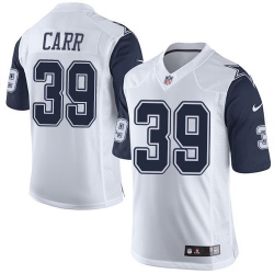 Nike Cowboys #39 Brandon Carr White Mens Stitched NFL Limited Rush Jerseys