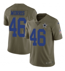 Nike Cowboys #46 Alfred Morris Olive Mens Stitched NFL Limited 2017 Salute To Service Jersey