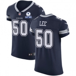 Nike Cowboys 50 Sean Lee Navy Blue Team Color Men Stitched With Established In 1960 Patch NFL Vapor Untouchable Elite Jersey