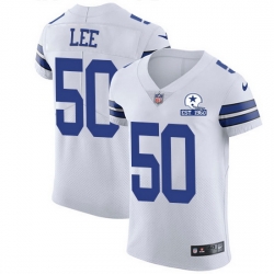 Nike Cowboys 50 Sean Lee White Men Stitched With Established In 1960 Patch NFL New Elite Jersey