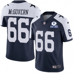 Nike Cowboys 66 Connor McGovern Navy Blue Thanksgiving Men Stitched With Established In 1960 Patch NFL Vapor Untouchable Limited Throwback Jersey