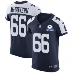 Nike Cowboys 66 Connor McGovern Navy Blue Thanksgiving Men Stitched With Established In 1960 Patch NFL Vapor Untouchable Throwback Elite Jersey