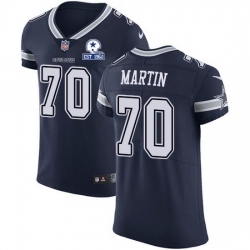 Nike Cowboys 70 Zack Martin Navy Blue Team Color Men Stitched With Established In 1960 Patch NFL Vapor Untouchable Elite Jersey