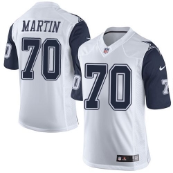 Nike Cowboys #70 Zack Martin White Mens Stitched NFL Limited Rush Jerseys