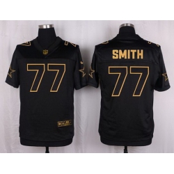 Nike Cowboys #77 Tyron Smith Black Mens Stitched NFL Elite Pro Line Gold Collection Jersey