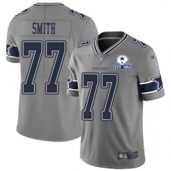 Nike Cowboys 77 Tyron Smith Gray Men Stitched With Established In 1960 Patch NFL Limited Inverted Legend Jersey