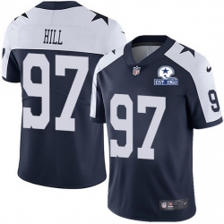 Nike Cowboys 97 Trysten Hill Navy Blue Thanksgiving Men Stitched With Established In 1960 Patch NFL Vapor Untouchable Limited Throwback Jersey