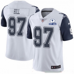 Nike Cowboys 97 Trysten Hill White Men Stitched With Established In 1960 Patch NFL Limited Rush Jersey