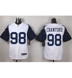 Nike Cowboys #98 Tyrone Crawford White Mens Stitched NFL Elite Rush Jerseys