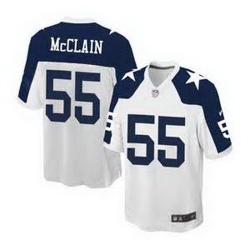 Nike Dallas Cowboys #55 Rolando McClain White Thanksgiving Throwback Mens Stitched NFL Elite Jersey