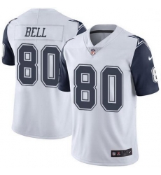 Nike Dallas Cowboys 80 Blake Bell White Men Stitched NFL Limited Rush Jersey