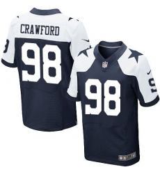 Nike Dallas Cowboys #98 Tyrone Crawford White Thanksgiving Throwback Men 27s Stitched NFL Elite Jersey