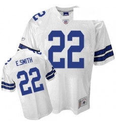 Reebok Dallas Cowboys 22 Emmitt Smith Authentic White Legend Throwback NFL Jersey