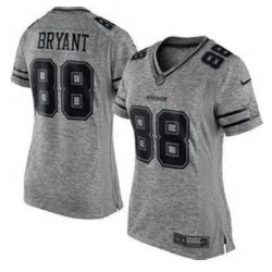 Dallas Cowboys 88 Bryant Womens Stitched NFL Limited Gridiron Gray Jersey