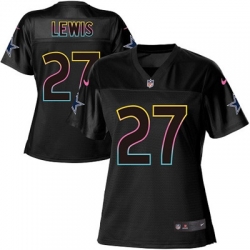 Nike Cowboys #27 Jourdan Lewis Black Womens Fashion NFL Game Jersey